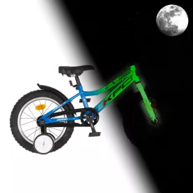   KPC FluoBike Police szirénás VILÁGÍTÓS 16 kék fluoreszkáló gyermek kerékpár