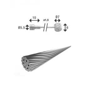 Bowden fék 3000x1,5mm galv.2 niplivel rozsdamentes BR-X87