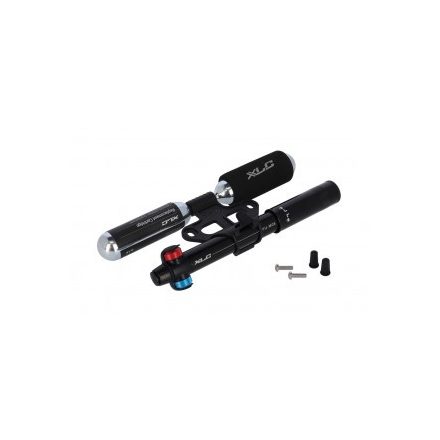 Pumpa XLC MTB CO2-mini-kombipumpa, fek., 2 x 25g patron DV/SV/AVPU-M06