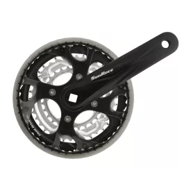 HAJTÓMÛ ALU 170MM 48/38/28T SUNRACE FCM300 FEKETE / EZÜST