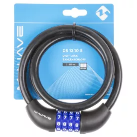   ZÁR SPIRÁL SZÁMKOMBINÁCIÓS 12 x 1000 MM SZILIKONOS - M-WAVE FEKETE