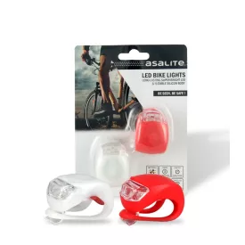   VILLOGÓ SZETT ELEMES 2-2 LED SZILIKON (ELSÕ - HÁTSÓ) FEHÉR ÉS PIROS