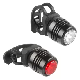   VILLOGÓ SZETT AKKUS 0,5W LED M-WAVE APOLLON MINI A USB - ALU FEKETE