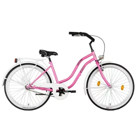 26 Koliken Cruiser kerékpár női ciklámen-fehér