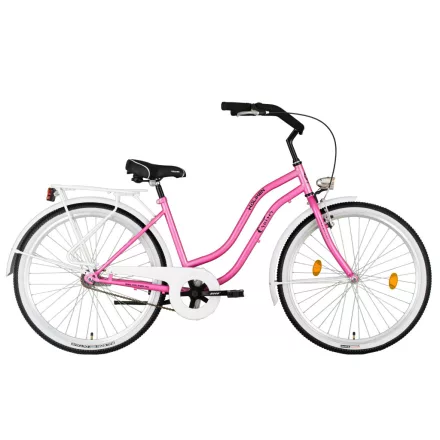 26 Koliken Cruiser kerékpár női ciklámen-fehér