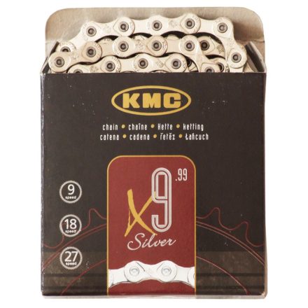 Lánc KMC X9 ezüst 1/2x11/128 116L